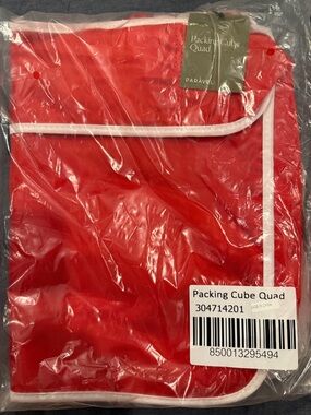 Paravel Packing Cube Quad Red with White Trim - NWT